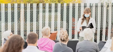 Founder of Life Is Worth it, Emma White speaking at the official launch for Life Is Worth It